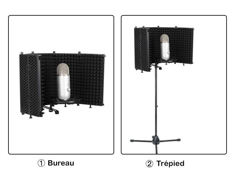 Vente Bouclier d'isolation acoustique pliable pour microphone, mousses  acoustiques pour studio d'enregistrement - Banggood Français Mobile